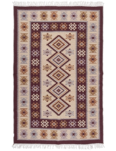 Dywan Kilim Fioletowy Romby 120x180