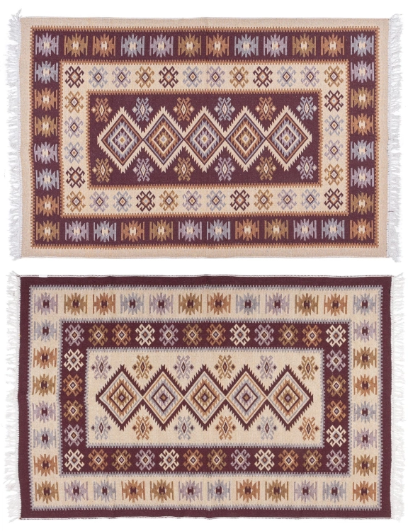 Dywan Kilim Fioletowy Romby 120x180