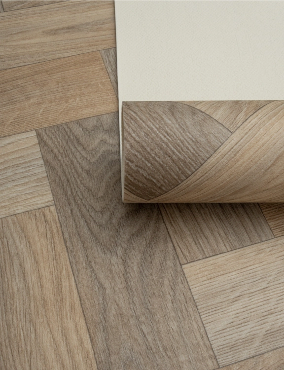 Wykładzina PCV 4m Ultimate Wood Sintra 532 Jodełka Beżowy