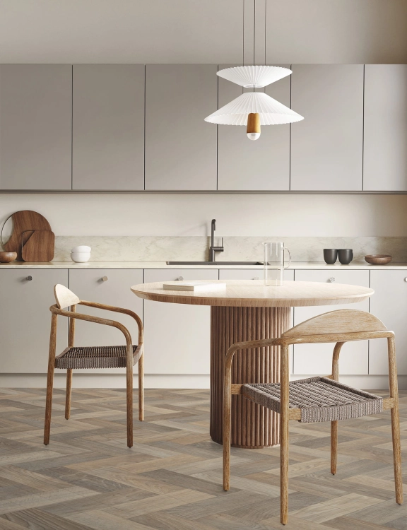 Wykładzina PCV 4m Ultimate Wood Sintra 532 Jodełka Beżowy