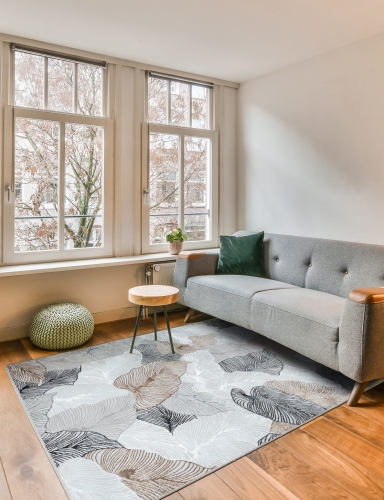 Efloor Dywan Nowoczesny Creation 160x230cm Liście Szary