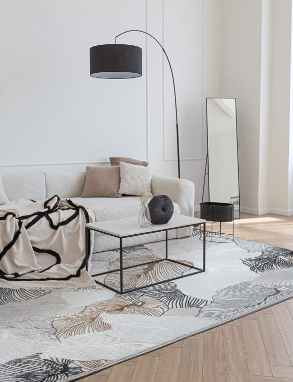 Efloor Dywan Nowoczesny Creation 160x230cm Liście Szary