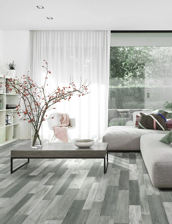 Efloor Wykładzina PCV 2m Dynasty Cuban OAK 550 Deska Szary