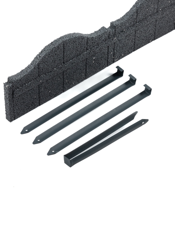 Efloor Obrzeże Trawnikowe + 3 szpilki Carolina Szary 118dł.x2,5szer.x15,25wys