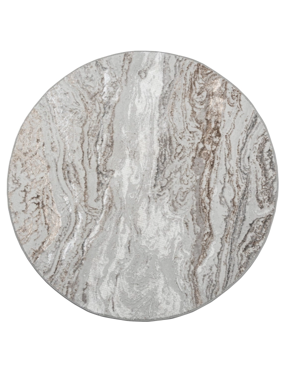 Efloor Dywan Nowoczesny Creation 120cm Okrągły Marmur Szary
