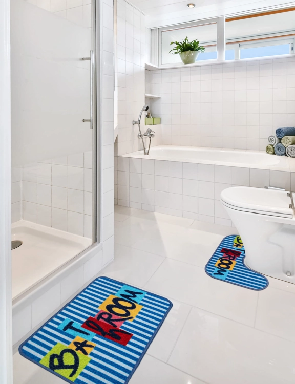 Efloor Komplet Dywaniki Łazienkowe Stella 2 Części Bathroom Niebieski