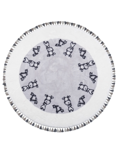 Dywan Pluszowy Maximo Design 120cm Okrągły Krówka  Szary