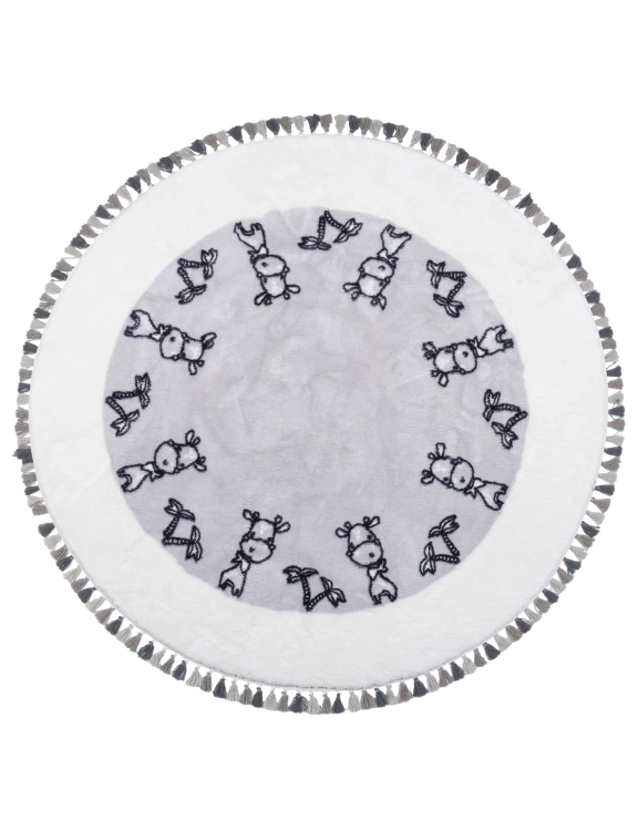 Dywan Pluszowy Maximo Design 120cm Okrągły Krówka  Szary