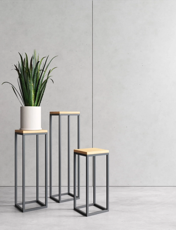 Efloor Kwietnik Laval XS Czarny 19x19x47cm