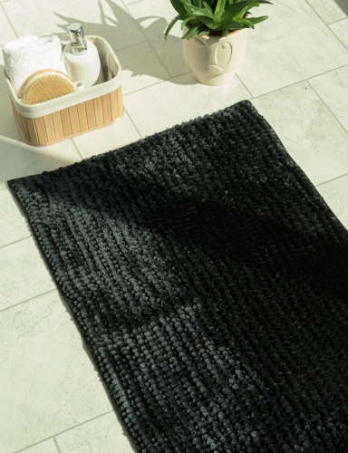 Dywanik Łazienkowy Chenille Velvet 50x80cm Czarny