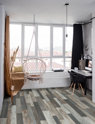 Efloor Wykładzina PCV 2m Rimini Cuban Oak 967 Deska Retro Szary