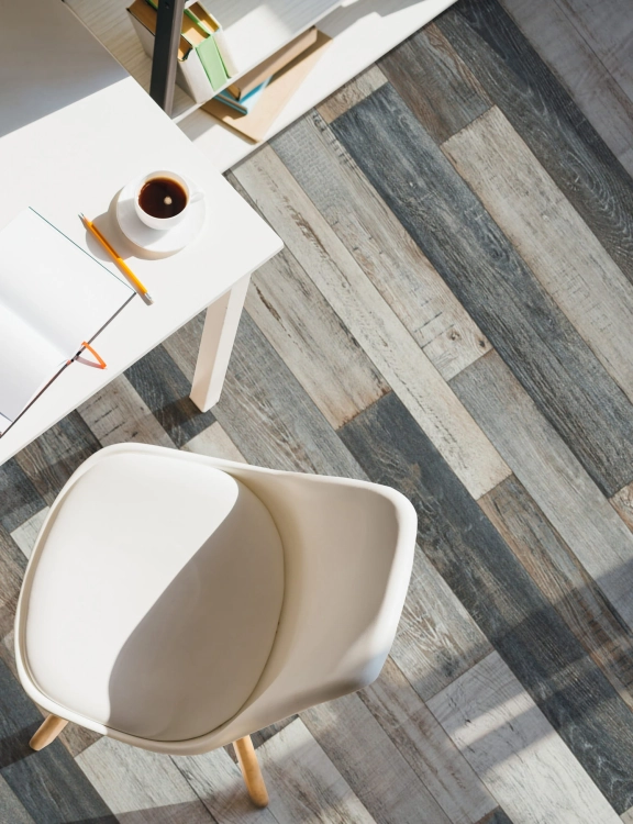 Efloor Wykładzina PCV 2m Rimini Cuban Oak 967 Deska Szary