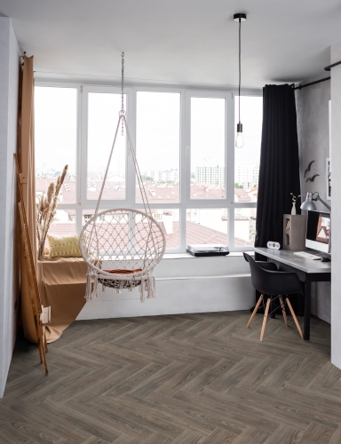 Efloor Wykładzina PCV 2m Rimini Layton 609 Deska Szary