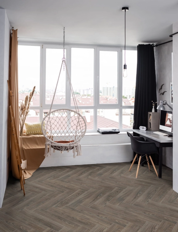 Efloor Wykładzina PCV 2m Rimini Layton 609 Deska Szary