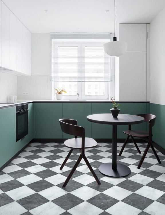 Wykładzina PCV 4m Smartex Holywell 990 Szachownica Czarny