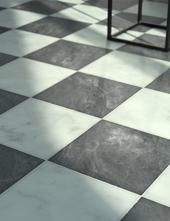 Wykładzina PCV 4m Smartex Holywell 990 Szachownica Czarny