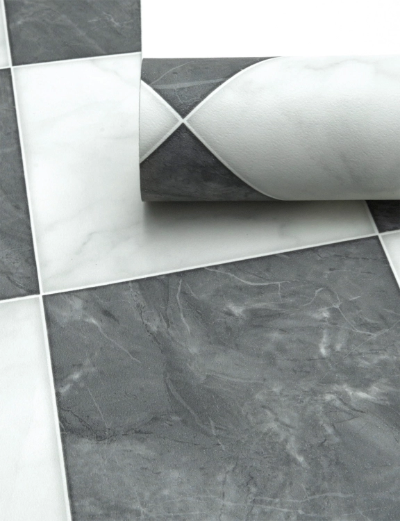 Wykładzina PCV 2m Smartex Holywell 990 Szachownica Czarnye.jpg