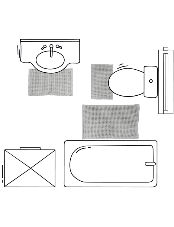 Efloor Dywanik Łazienkowy Belweder 40x60cm Szary
