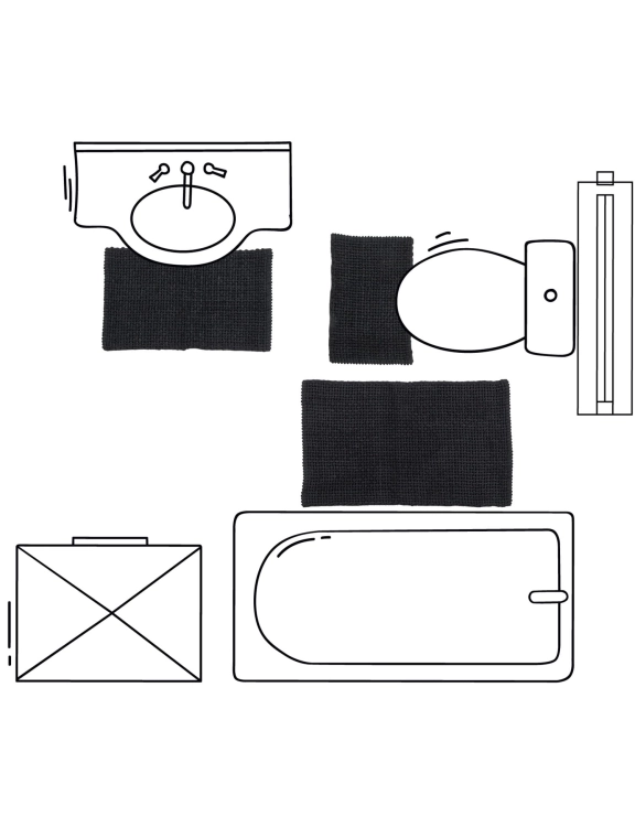 Efloor Dywanik Łazienkowy Belweder 40x60cm Czarny