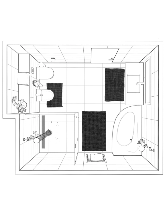 Efloor Dywanik Łazienkowy Belweder 60x100cm Czarny