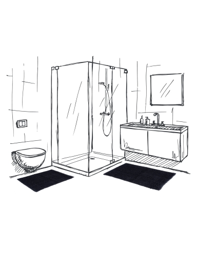 Efloor Dywanik Łazienkowy Belweder 60x100cm Czarny