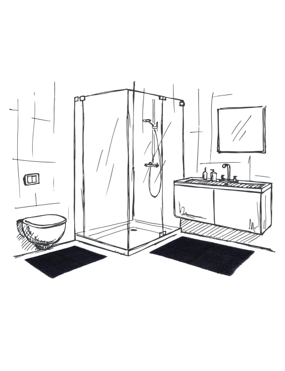 Efloor Dywanik Łazienkowy Belweder 60x100cm Czarny