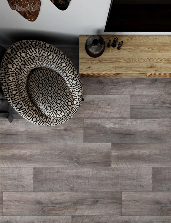 Efloor Wykładzina PCV 4m Eruption Knox 5 Drzewo Deska  Ciemny Szary