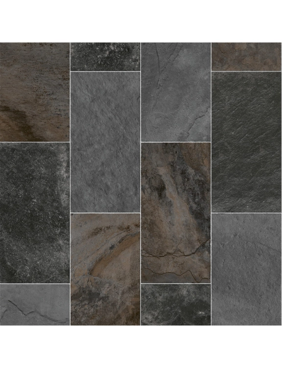 Efloor Wykładzina PCV 4m Riva Salisbury 699 Płytka Ciemny Szary