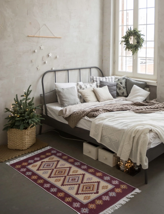 Chodnik Kilim Fioletowy Romby 80x150