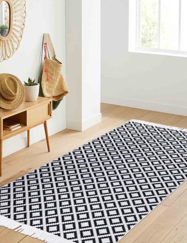 efloor Dywan Kilim Gold Romby Biały 80x150 cm