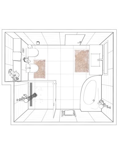 Efloor Komplet Dywaników Łazienkowych Chenille Velvet Zestaw 2szt Beżowy