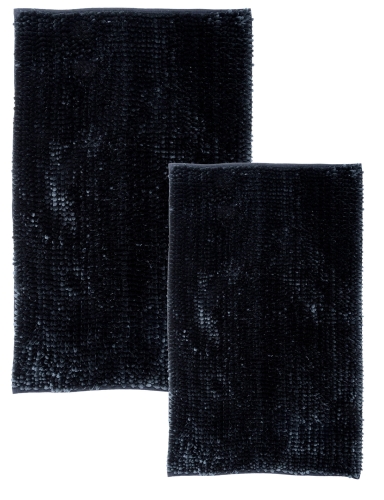Efloor Komplet Dywaników Łazienkowych Chenille Velvet Zestaw 2szt Czarny