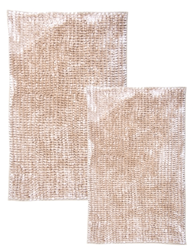 Efloor Komplet Dywaników Łazienkowych Chenille Velvet Zestaw 2szt Beżowy