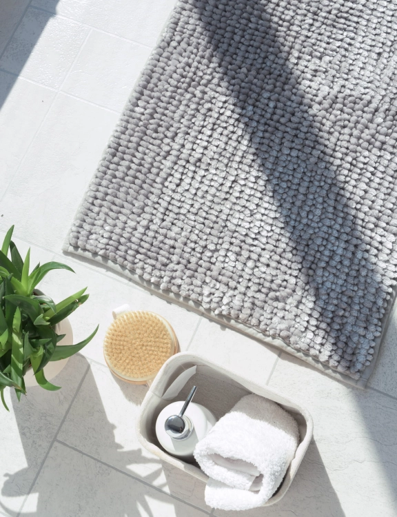 Dywanik Łazienkowy Chenille Velvet 60x90cm Szary