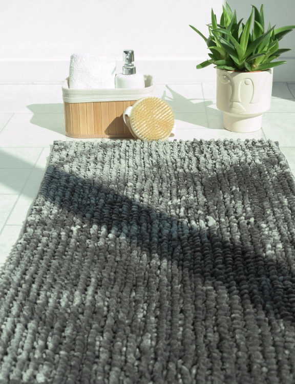 Efloor Komplet Dywaników Łazienkowych Chenille Velvet Zestaw 2szt Grafitowy