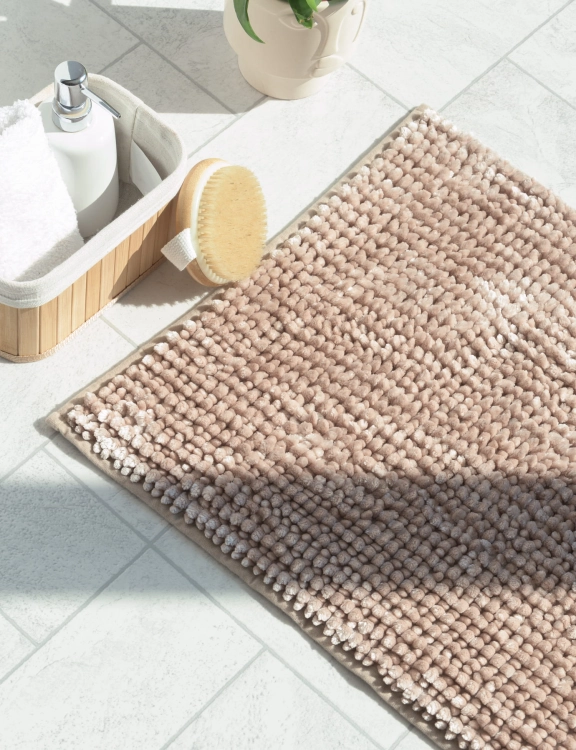 Komplet Dywaników Łazienkowych Chenille Velvet 50x800+60x90 Beżowy