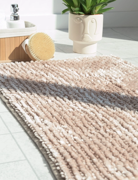 Komplet Dywaników Łazienkowych Chenille Velvet 50x800+60x90 Beżowy