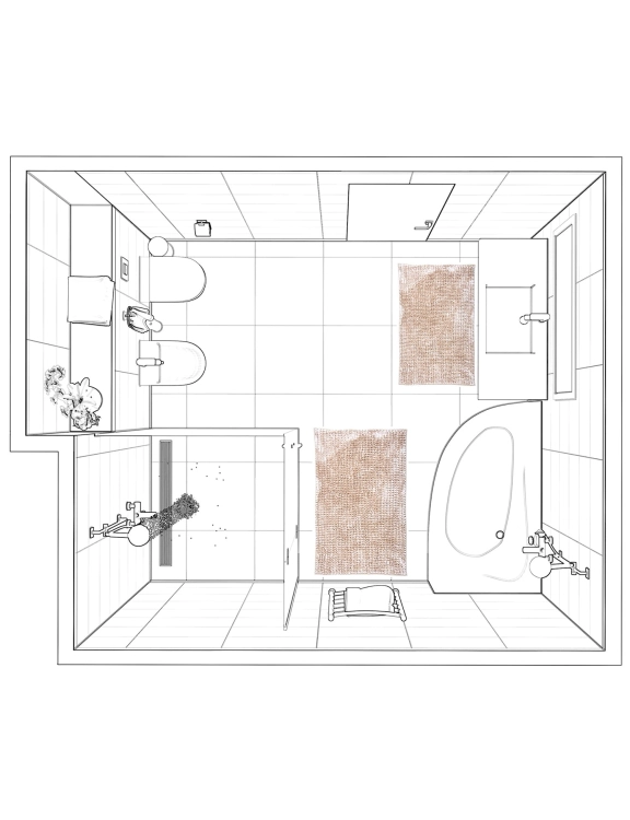 Komplet Dywaników Łazienkowych Chenille Velvet 50x800+60x90 Beżowy