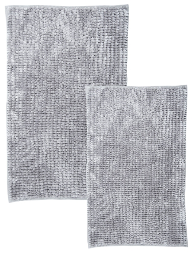 Efloor Komplet Dywaników Łazienkowych Chenille Velvet 50x80+60x90 Szary