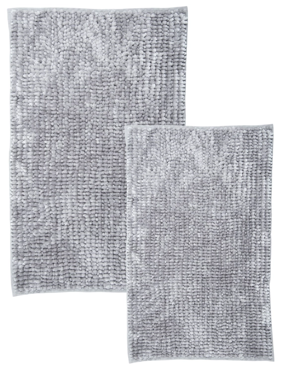 Efloor Komplet Dywaników Łazienkowych Chenille Velvet 50x80+60x90 Szary