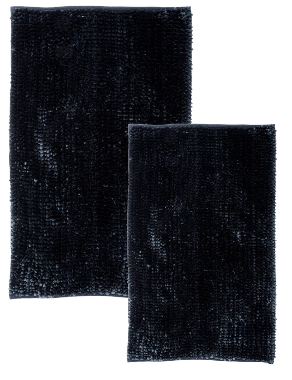 Efloor Komplet Dywaników Łazienkowych Chenille Velvet 50x80+60x90 Czarny
