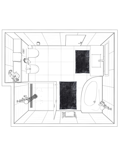 Efloor Komplet Dywaników Łazienkowych Chenille Velvet 50x80+60x90 Czarny