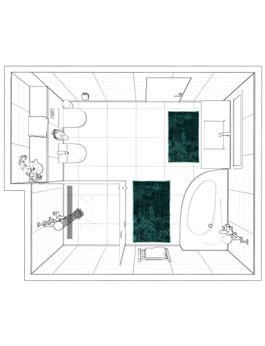 Efloor Komplet Dywaników Łazienkowych Chenille Velvet 50x80+60x90 Zielony