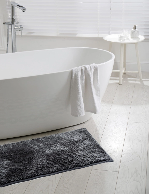 Efoor Komplet Dywaników Łazienkowych Chenille Velvet 50x80+60x90 Grafitowy