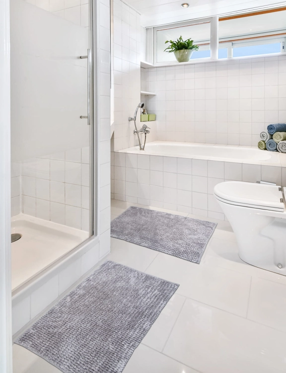 Efloor Komplet Dywaników Łazienkowych Chenille Velvet 50x80+60x90 Szary