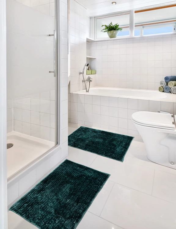 Efloor Komplet Dywaników Łazienkowych Chenille Velvet 50x80+60x90 Zielony