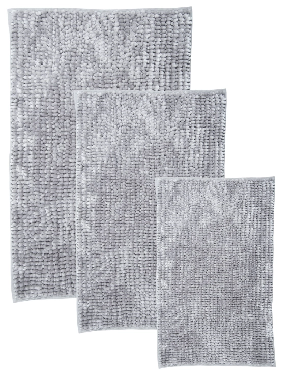 Efloor Komplet Dywaników Łazienkowych Chenille Velvet 3el Szary