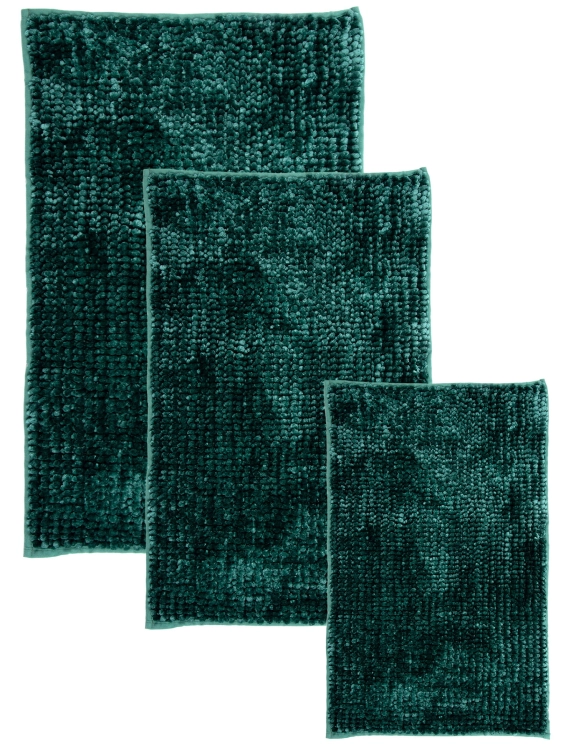 Efloor Komplet Dywaników Łazienkowych Chenille Velvet 3el Zielony
