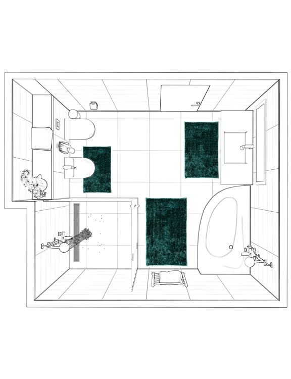 Efloor Komplet Dywaników Łazienkowych Chenille Velvet 3el Zielony