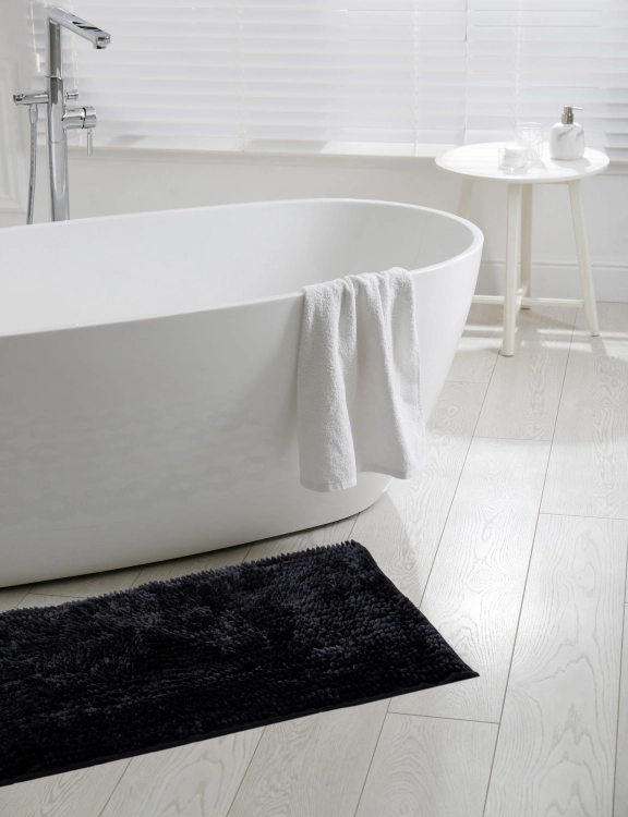 Komplet Dywaników Łazienkowych Chenille Velvet 3el Czarny